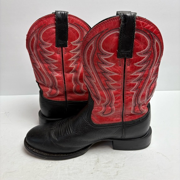Ariat Red and Black Western Cowboy Western Boots Leather Mens size 7.5D - Picture 5 of 13